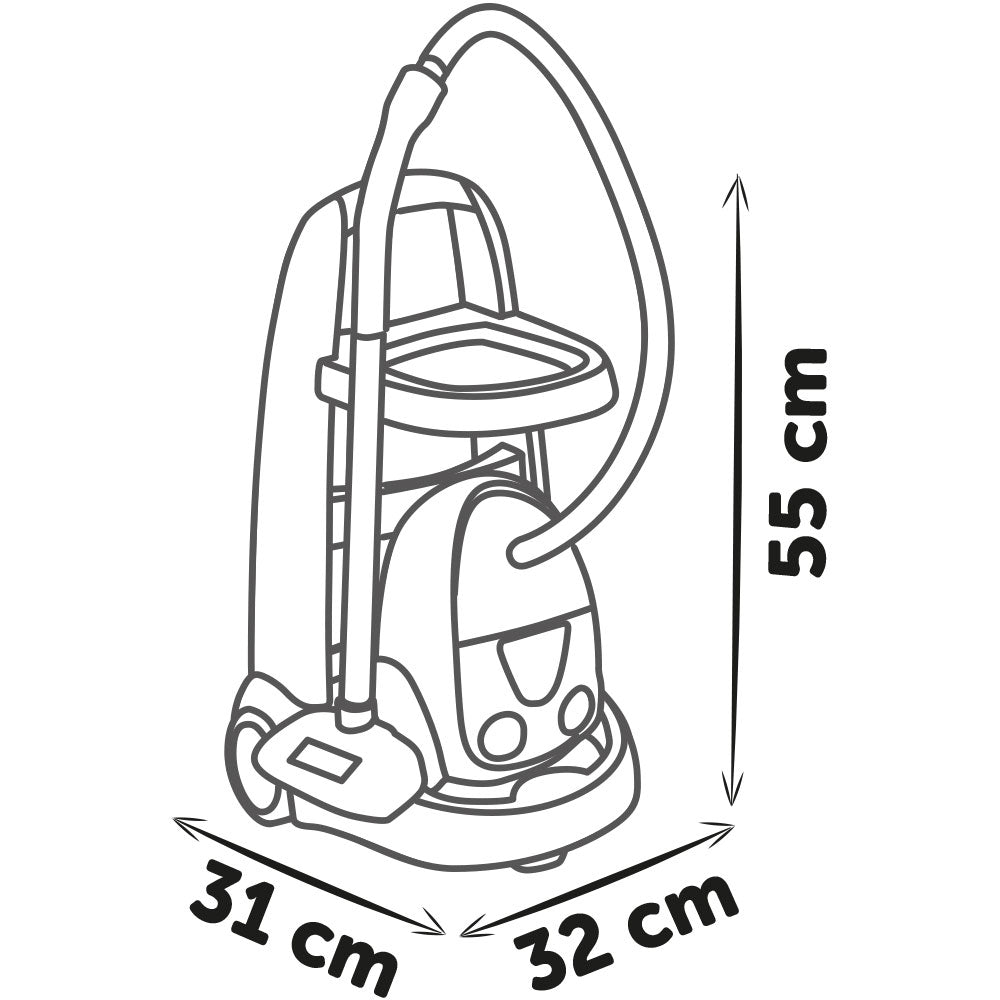 Smoby jucarie set curatenie cu troller si aspirator Rowenta maro cu 8 accesor 3 ani+ Imagine secundară a produsului