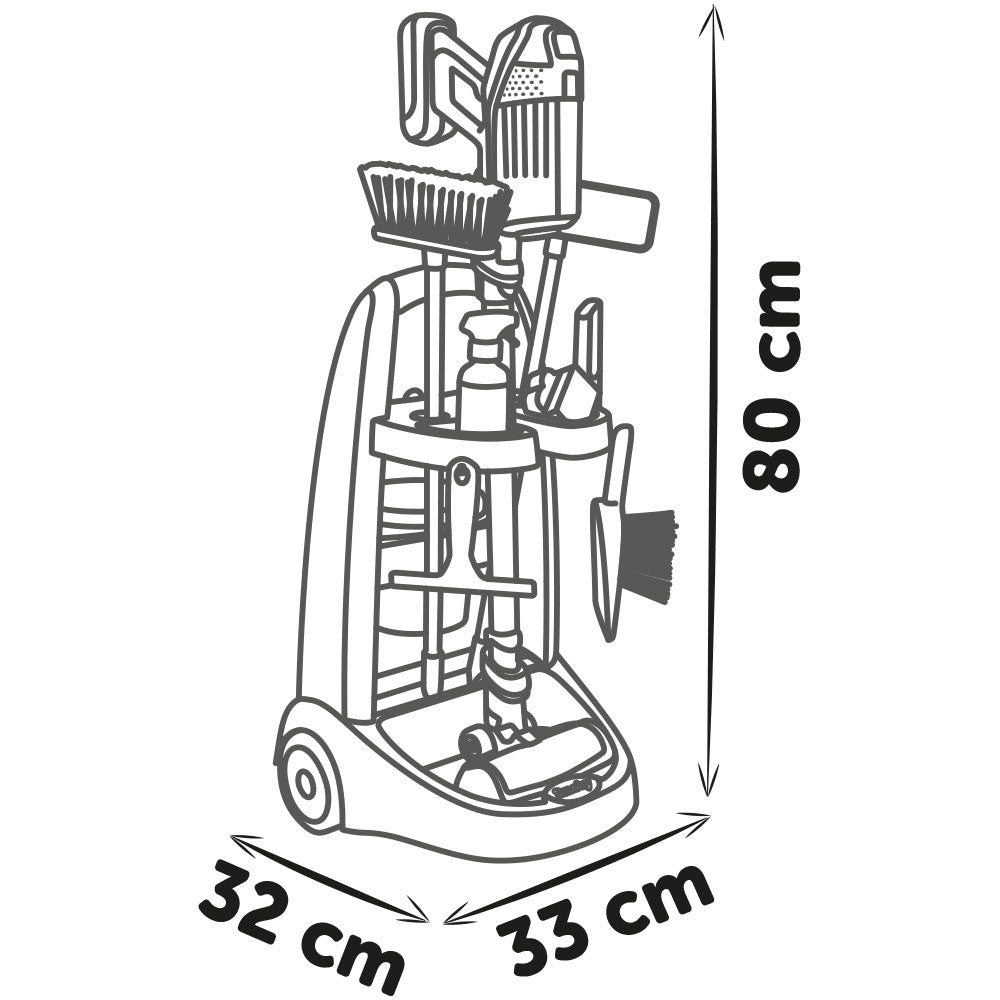 Smoby jucarie set curatenie cu troller si aspirator vertical Rowenta maro 3 ani+ 