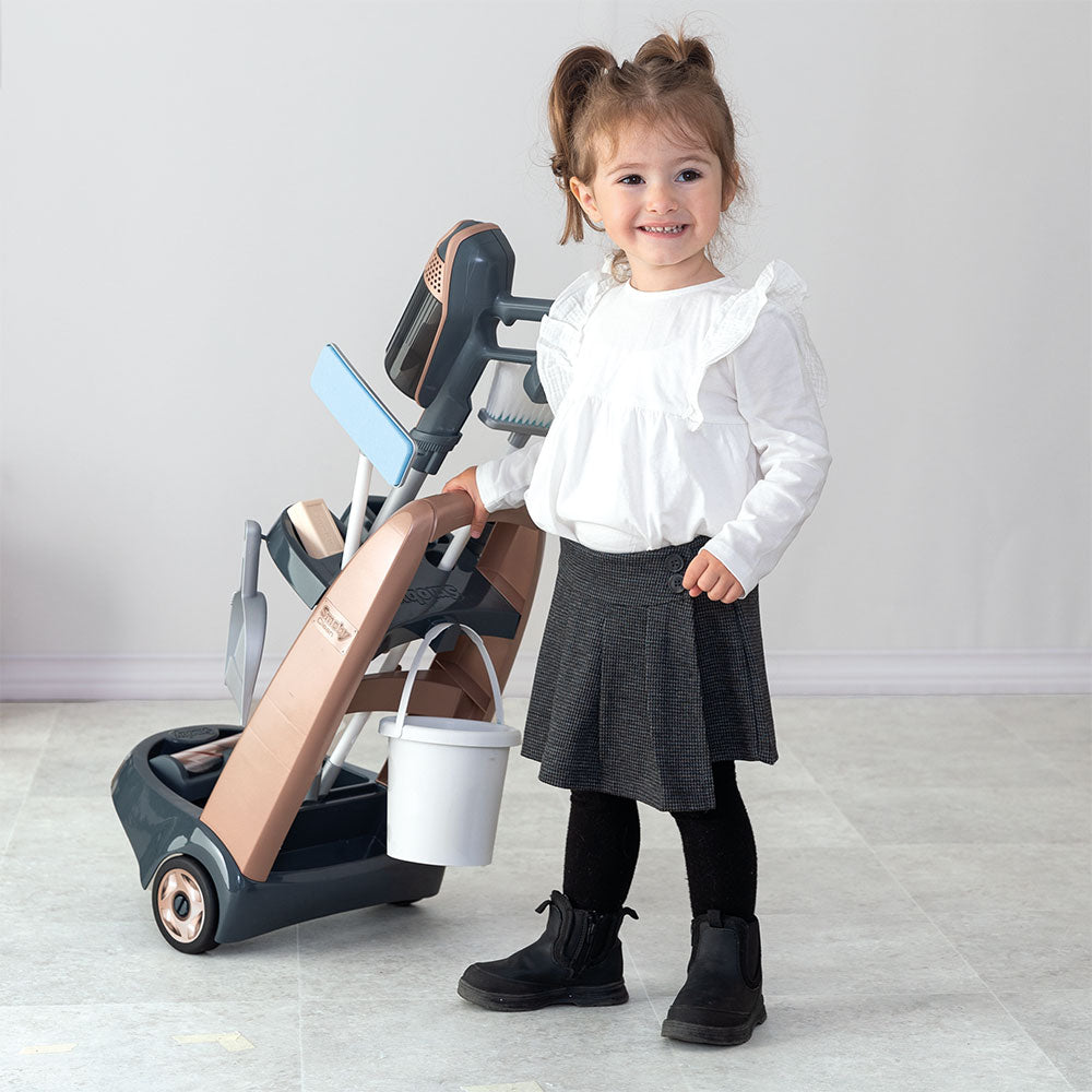 Smoby jucarie set curatenie cu troller si aspirator vertical Rowenta maro 3 ani+ 