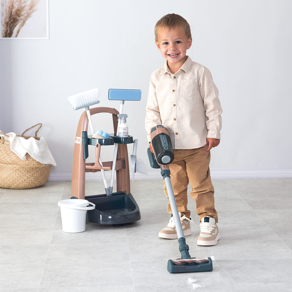 Smoby jucarie set curatenie cu troller si aspirator vertical Rowenta maro 3 ani+ 