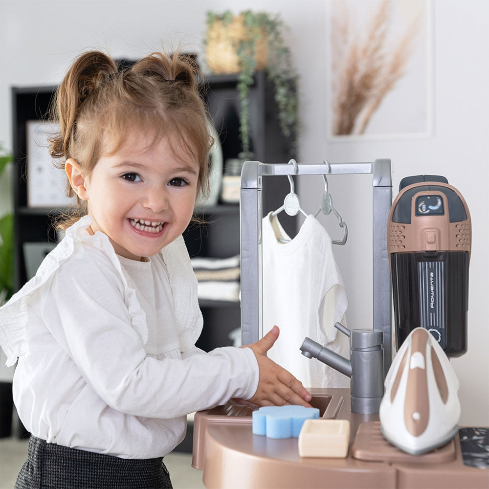 Smoby jucarie set spalatorie Rowenta Wash&Clean Laundry maro 3 ani+ 