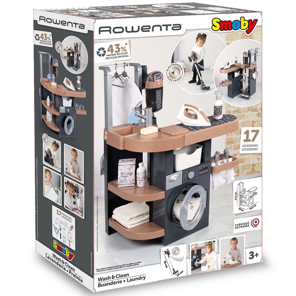 Smoby jucarie set spalatorie Rowenta Wash&Clean Laundry maro 3 ani+ 