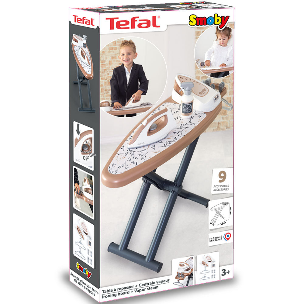 Smoby Jucarie masa si fier de calcat Tefal Ironing Board + Stream Iron 3 ani+