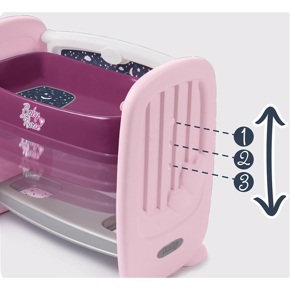 Smoby patut Co-Sleeper pentru papusi Baby Nurse 03