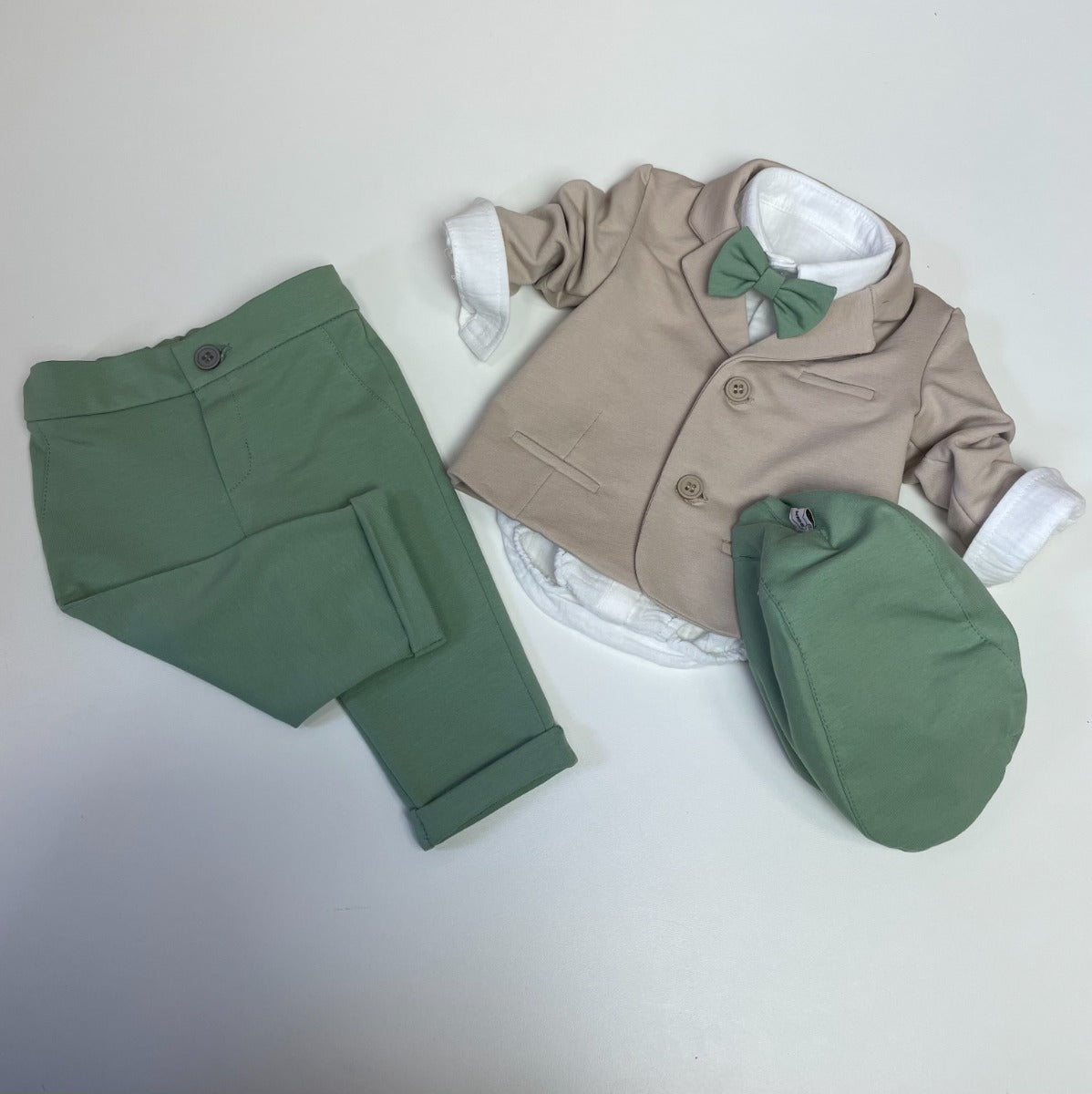 Soffi Baby compleu baieti botez LUDVIG 56-74 Bej-Petrol Imagine principală a produsului