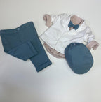 Soffi Baby compleu baieti botez LUDVIG 56-74 Cream-Petrol