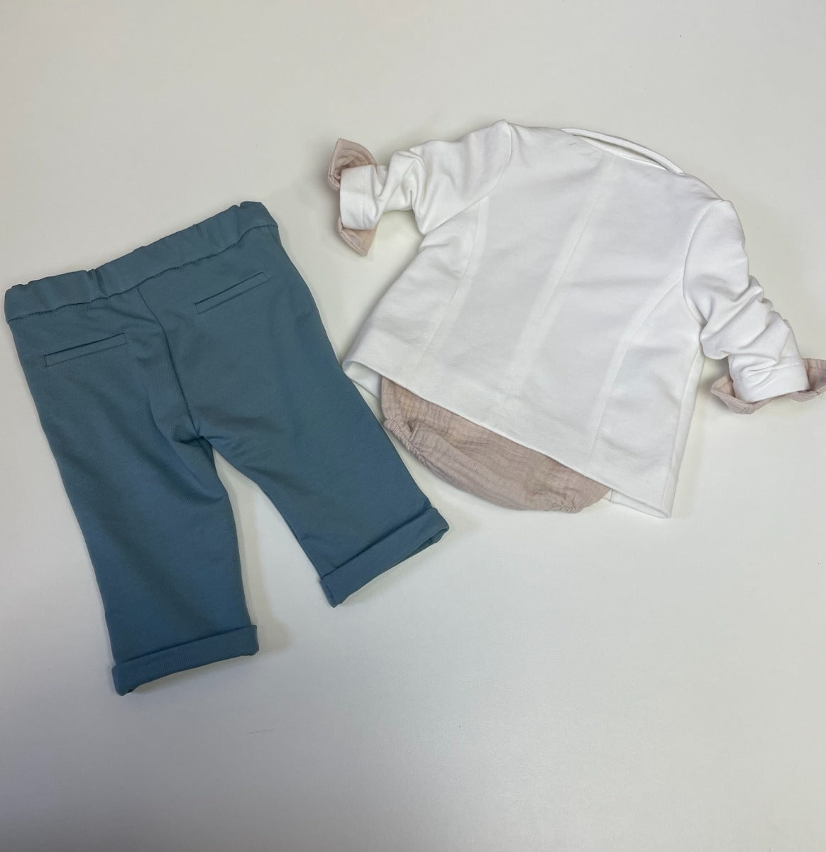 Soffi Baby compleu baieti botez LUDVIG 56-74 Cream-Petrol