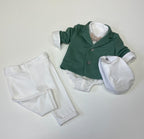 Soffi Baby compleu baieti botez LUDVIG 56-74 Eucaliptus-Cream
