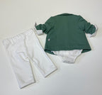 Soffi Baby compleu baieti botez LUDVIG 56-74 Eucaliptus-Cream