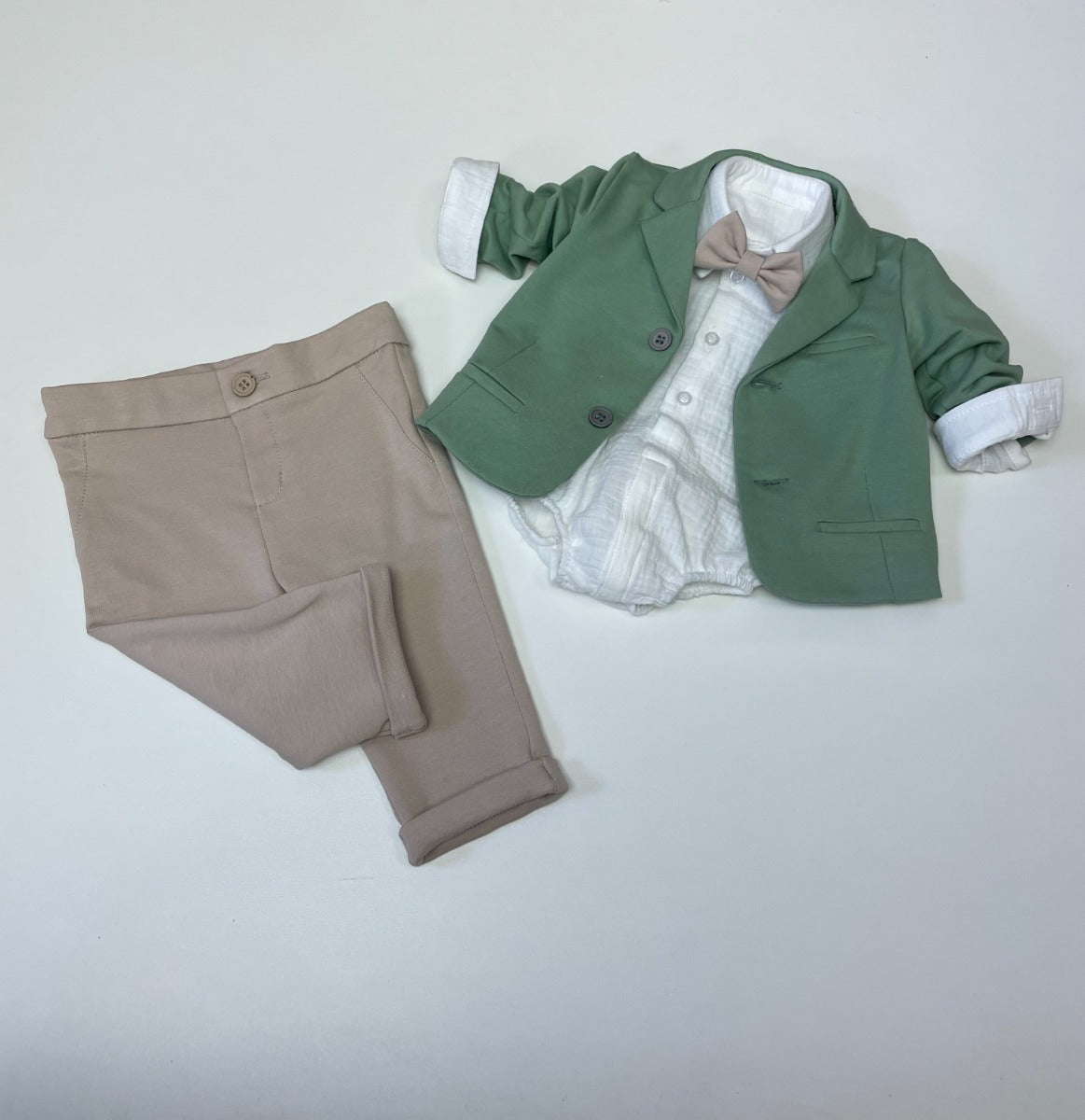 Soffi Baby compleu baieti botez LUDVIG 56-74 Petrol-Bej
