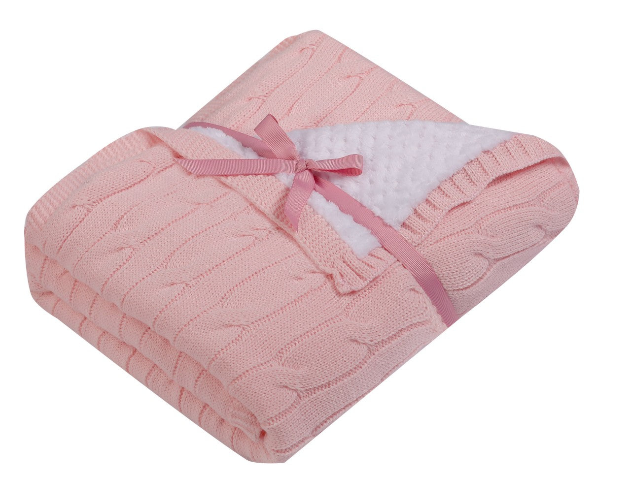 Soffi Baby patura bebelusi groasa cu doua fete 80x90 cm Roz