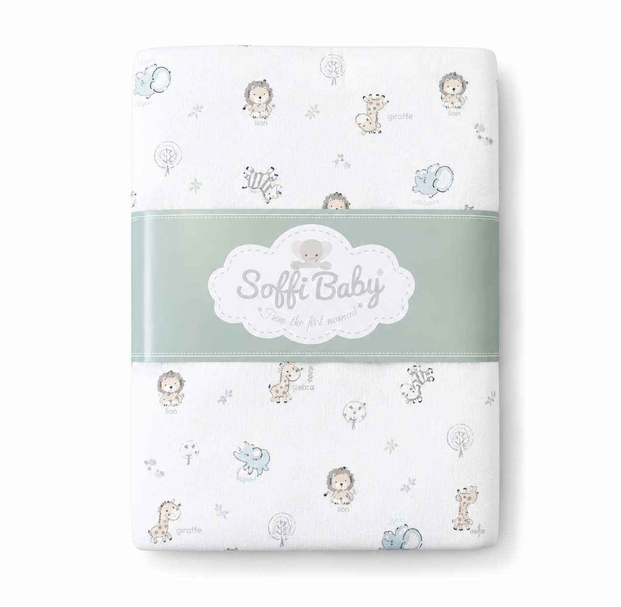 Soffi Baby patura bebelusi material dublu din bumbac 80x100 cm Animale salbatice albastru