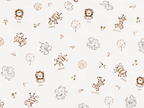 Soffi Baby patura bebelusi material dublu din bumbac 80x100 cm Animale salbatice maro