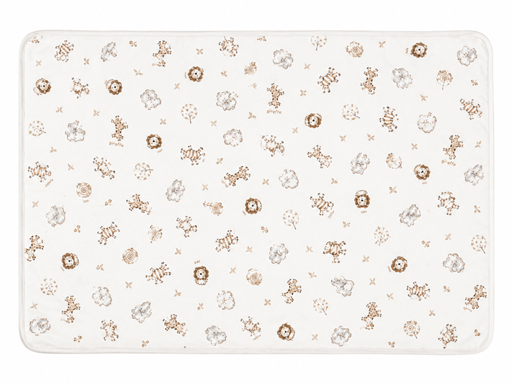 Soffi Baby patura bebelusi material dublu din bumbac 80x100 cm Animale salbatice maro