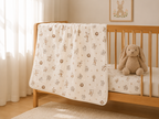 Soffi Baby patura bebelusi material dublu din bumbac 80x100 cm Animale salbatice maro