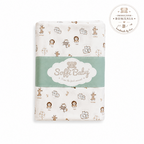 Soffi Baby patura bebelusi material dublu din bumbac 80x100 cm Animale salbatice maro