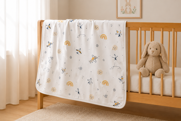 Soffi Baby patura bebelusi material dublu din bumbac 80x100 cm Avioane
