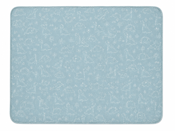Soffi Baby patura bebelusi material dublu din bumbac 80x100 cm Petrol cu dino