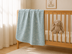 Soffi Baby patura bebelusi material dublu din bumbac 80x100 cm Petrol cu dino