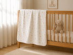 Soffi Baby patura bebelusi material dublu din bumbac 80x100 cm Urs cu inimioare