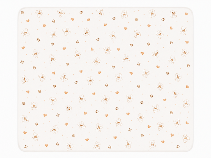 Soffi Baby patura bebelusi material dublu din bumbac 80x100 cm Urs cu inimioare