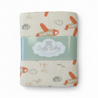 Soffi Baby patura bebelusi material dublu din muselina 70x90 cm Cream cu avioane