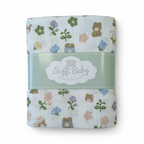 Soffi Baby patura bebelusi material dublu din muselina 70x90 cm Flori Mov