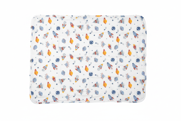 Soffi Baby patura bebelusi material dublu din muselina 70x90 cm Planete