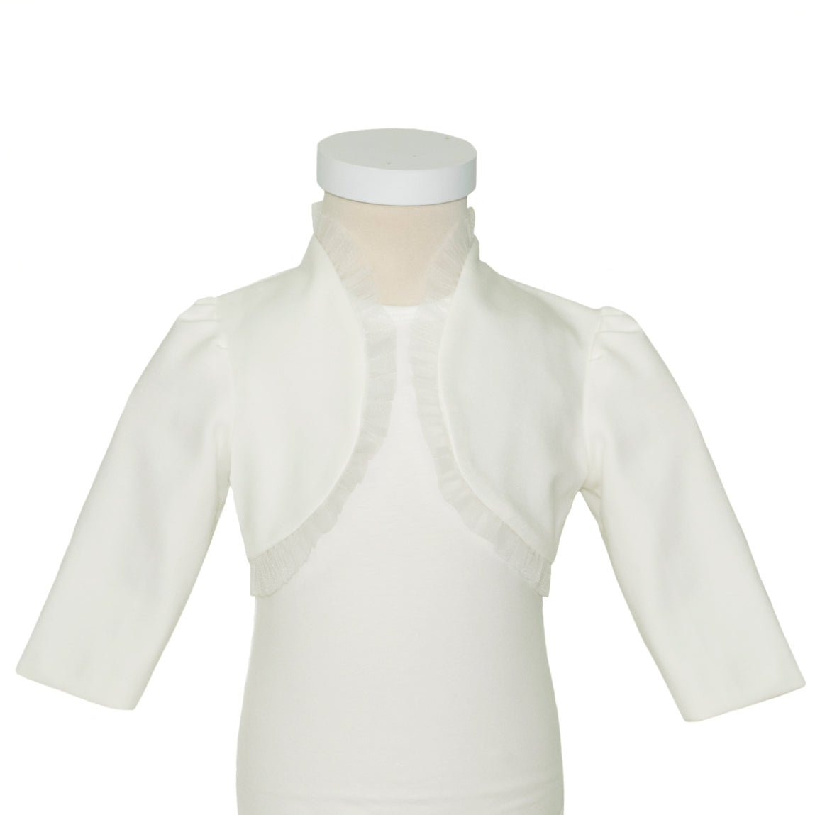 Soffi Baby bolero fete Iulia, Crem cu volanas 01