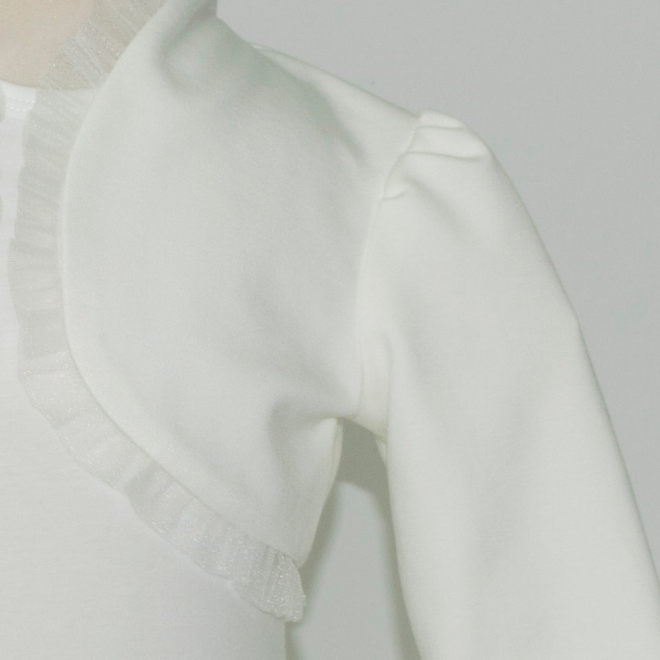 Soffi Baby bolero fete Iulia, Alege marimeaa 62-152, Crem cu volanas Imagine secundară a produsului