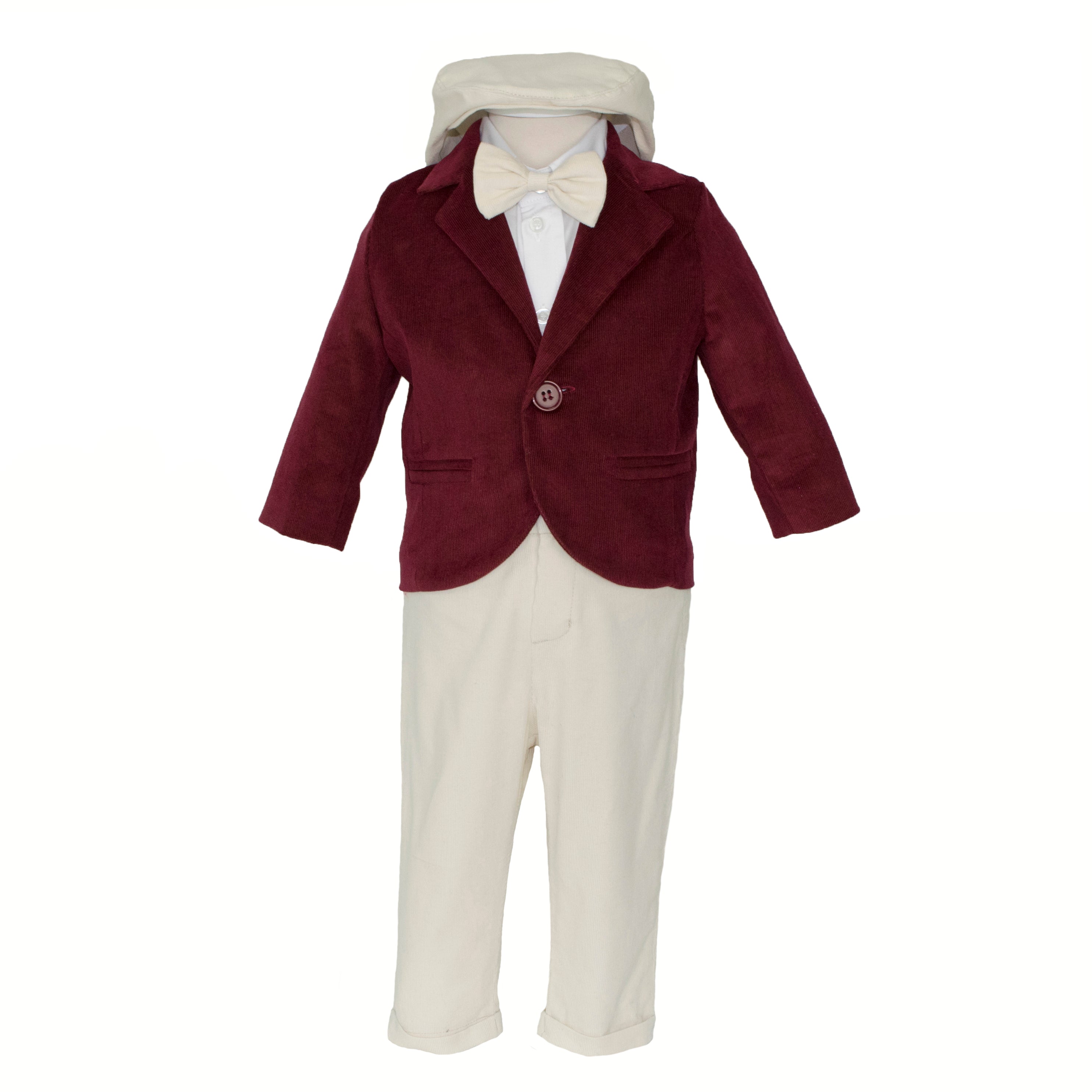 Soffi Baby compleu baieti Cezar, Visiniu-Bej 01