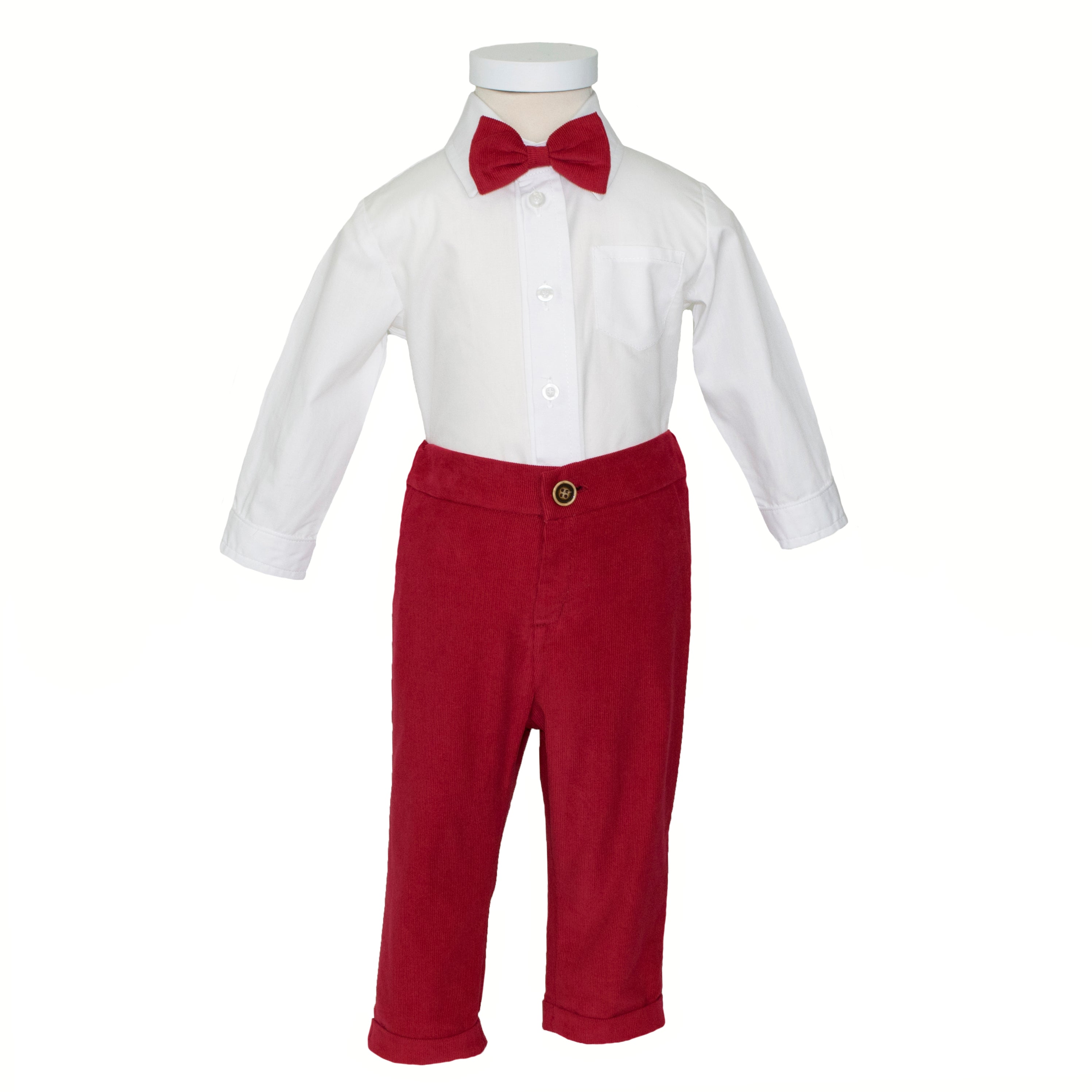 Soffi Baby compleu botez baieti Cezar din catifea raiata, Alege marimeaa 62-80, Maro-Rosu Imagine secundară a produsului