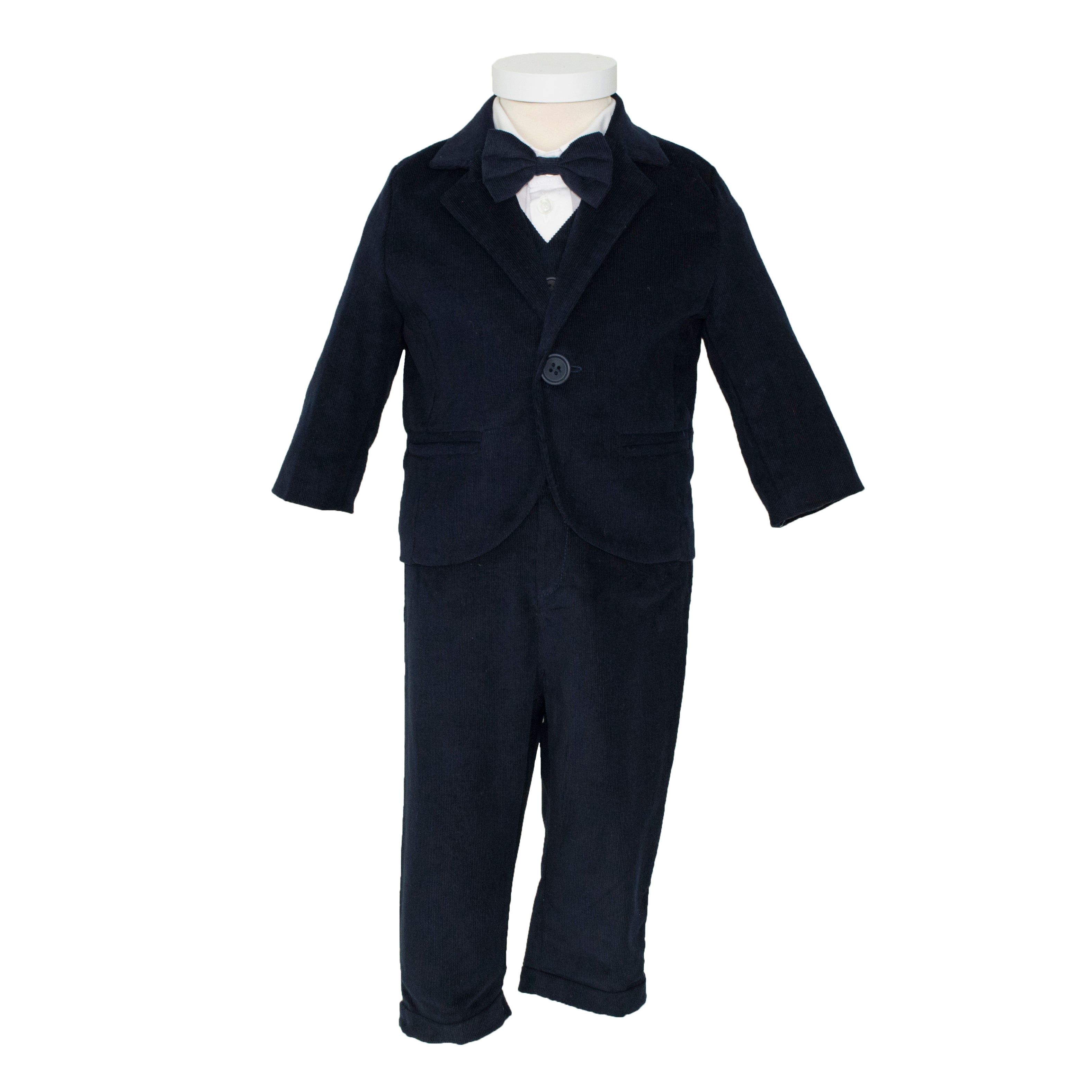 Soffi Baby compleu botez baieti Dacian din catifea raiata, Alege marimeaa 62-80, Albastru inchis Imagine secundară a produsului