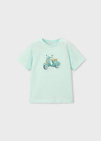 Mayoral tricou baieti cu imprimeu in relief 5-10 ani Menta cu vespa