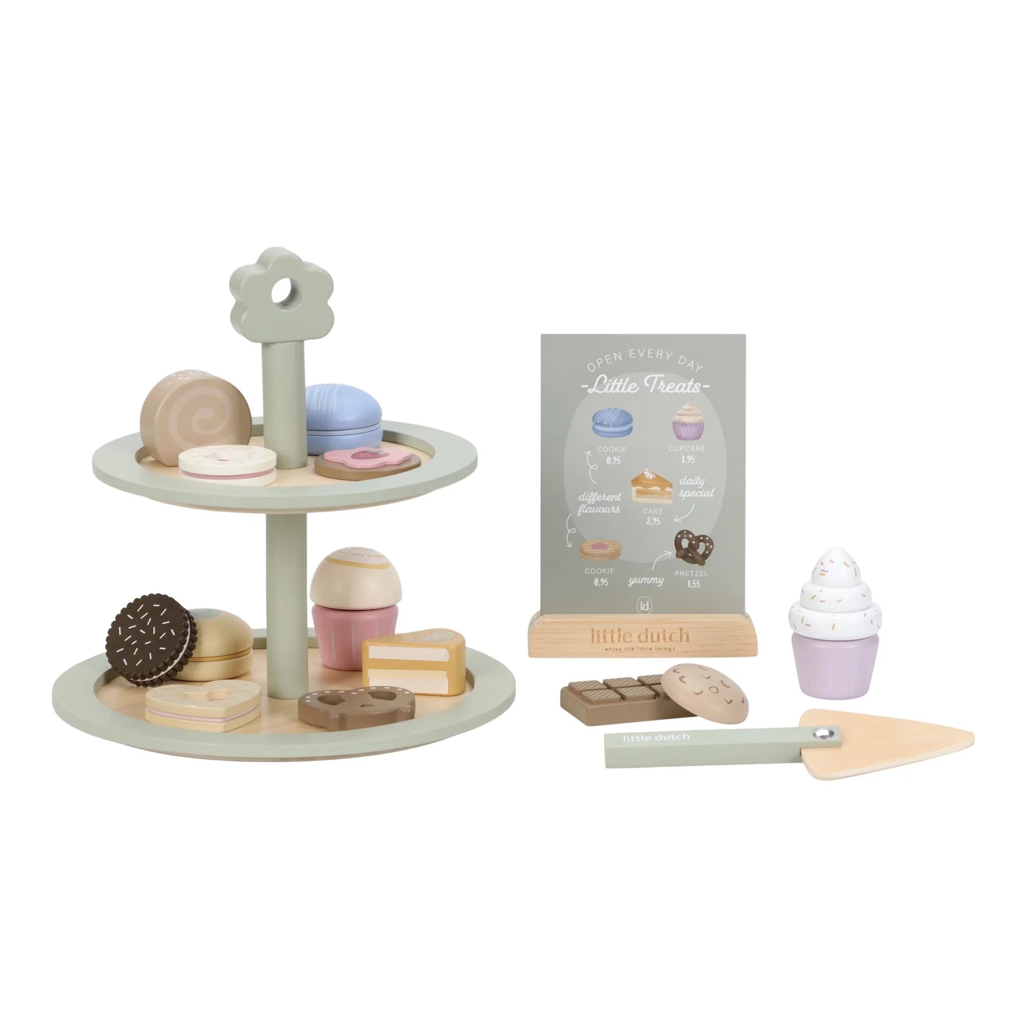 Little Dutch stand pentru prajituri din lemn 3 ani+ Green Imagine principală a produsului