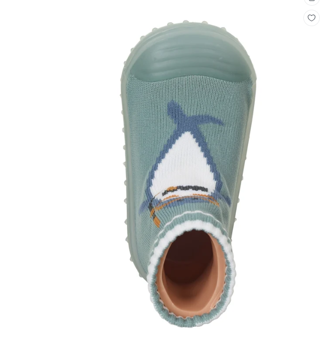 Sterntaler sosete cu talpa cauciuc antiderapant Adventure Socks 19-26 Matte Green cu rechin Imagine secundară a produsului