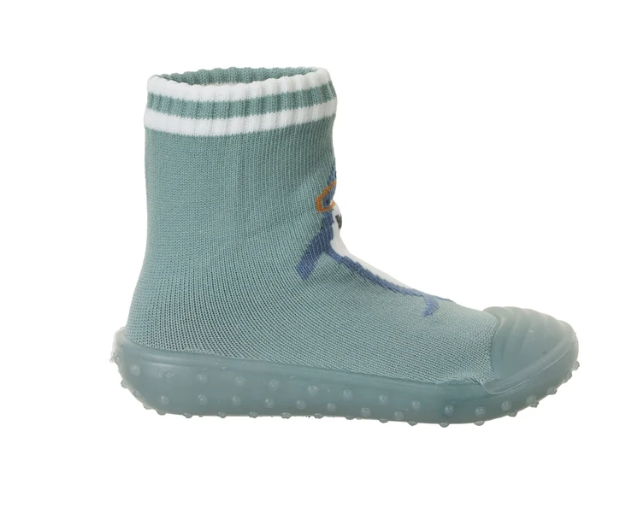 Sterntaler sosete cu talpa cauciuc antiderapant Adventure Socks 19-26 Matte Green cu rechin