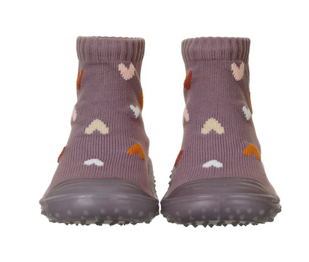 Sterntaler sosete cu talpa cauciuc antiderapant Adventure Socks 19-26 Pastel Purple cu inimioare