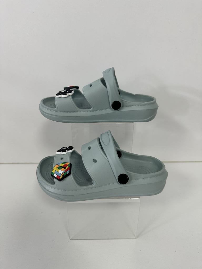 Super Cool papuci baieti 18-23 Blue cu cub Rubik