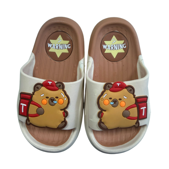 Super Cool papuci copii 24-29 Beige cu ursulet - 1 perechte