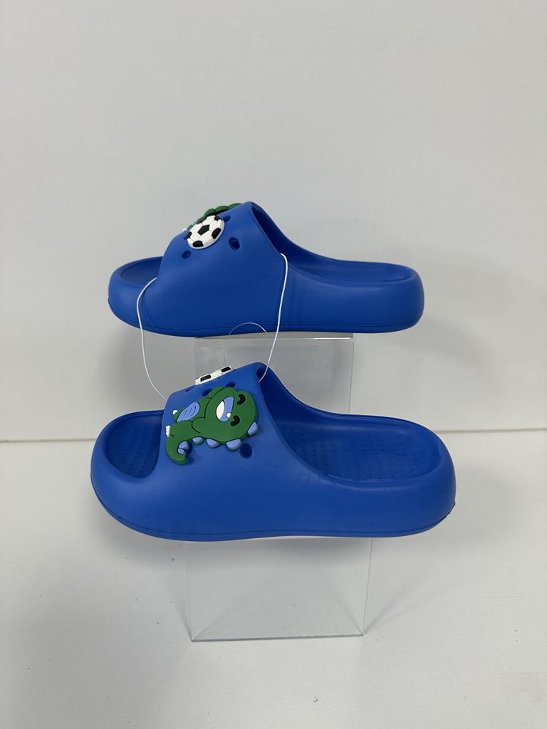 Super Cool papuci baieti 24-35, Light blue cu dino si minge Imagine principală a produsului