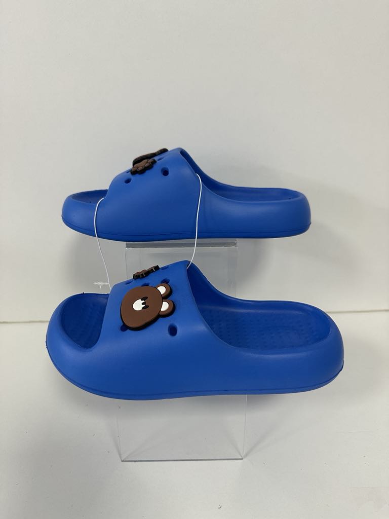 Super Cool papuci baieti 24-35, Light blue cu ursulet