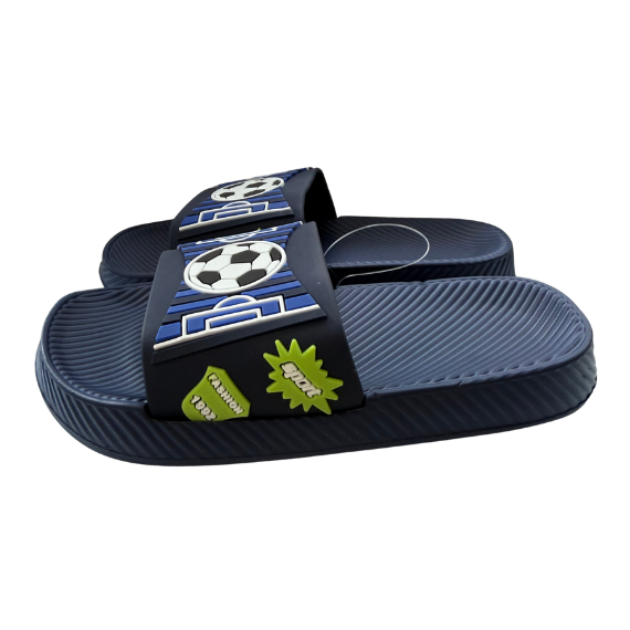Super Cool papuci baieti 24-35 Navy cu fotbal