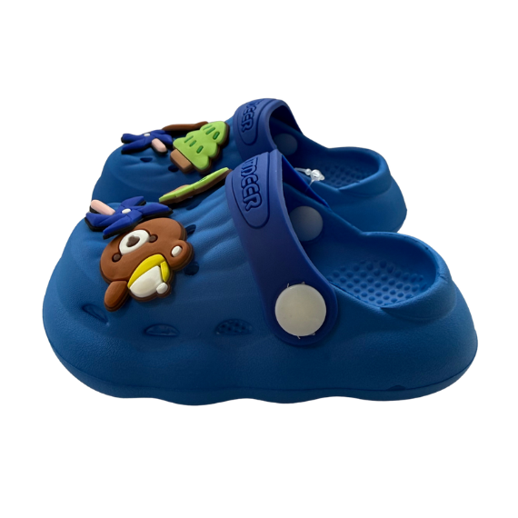 Super Cool papuci baieti tip saboti 18-29, Blue cu ursulet