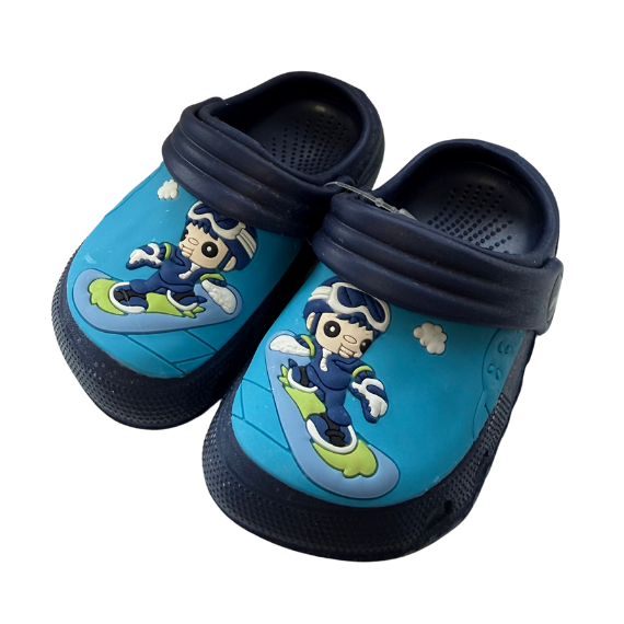 Super Cool papuci baieti tip saboti 19-23 Navy cu baiat pe surf