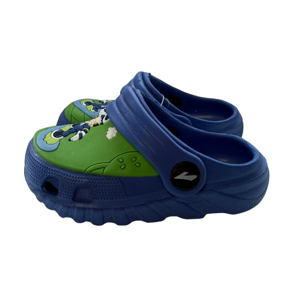Super Cool papuci baieti tip saboti 19-23 Royal Blue cu baiat pe surf