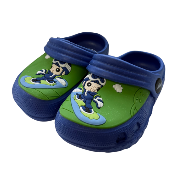 Super Cool papuci baieti tip saboti 19-23 Royal Blue cu baiat pe surf Imagine principală a produsului