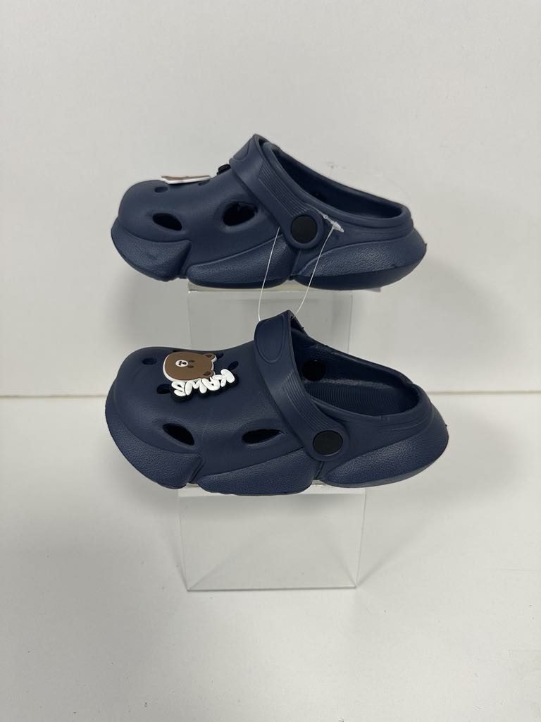 Super Cool papuci baieti tip saboti 20-31, Navy cu ursulet