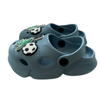Super Cool papuci baieti tip saboti 24-29 Light Blue cu dino si minge