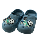 Super Cool papuci baieti tip saboti 24-29 Light Blue cu dino si minge